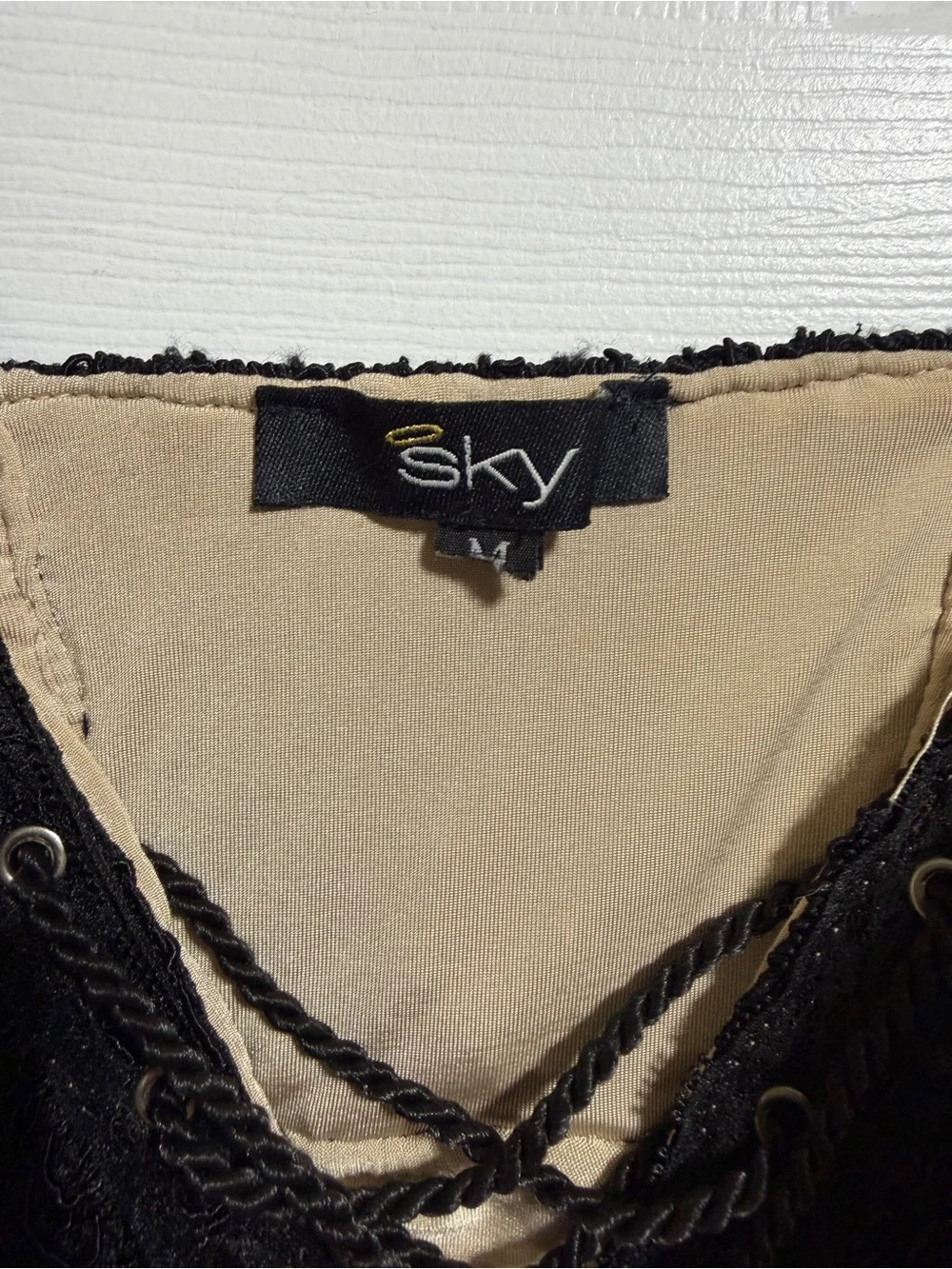 Sky Garvella black lace sexy mini ruffle dress size Medium - Picture 6 of 8